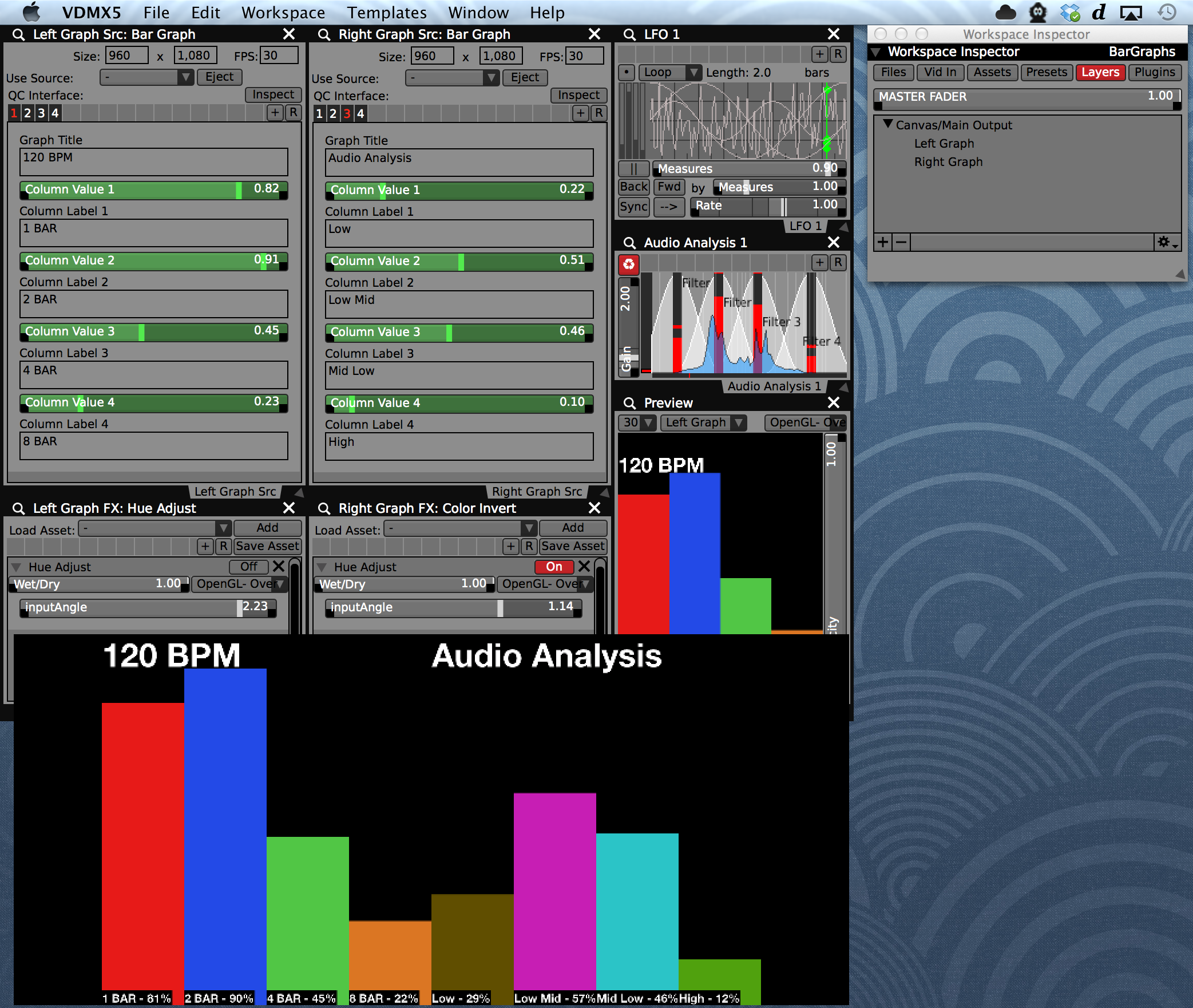 Bar graph visualizations with Quartz Composer and VDMX — VDMX